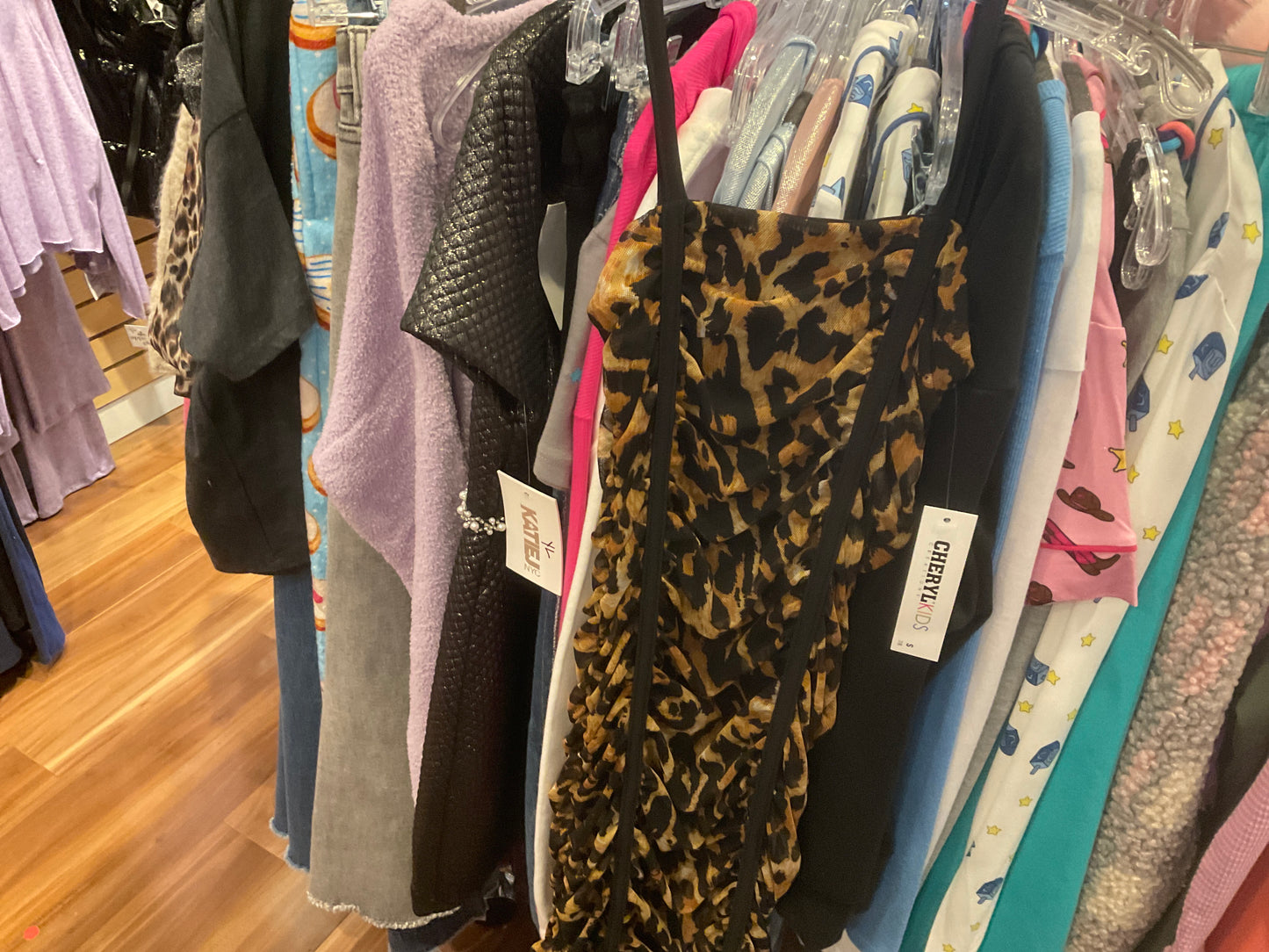 Cheryl kids leopard mesh dress