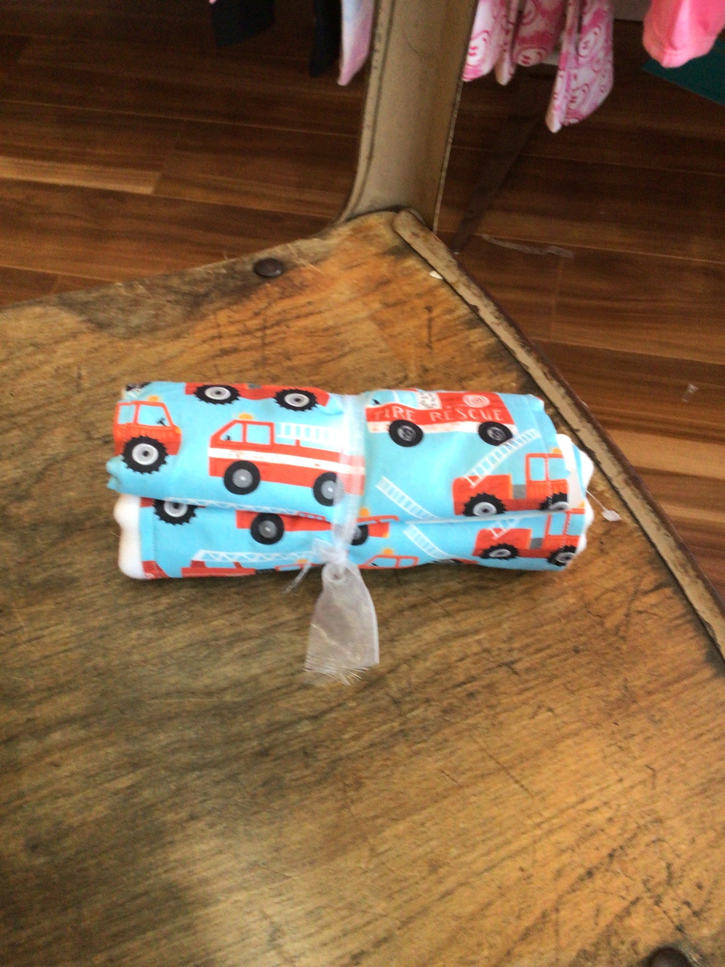 Fire truck burp cloth