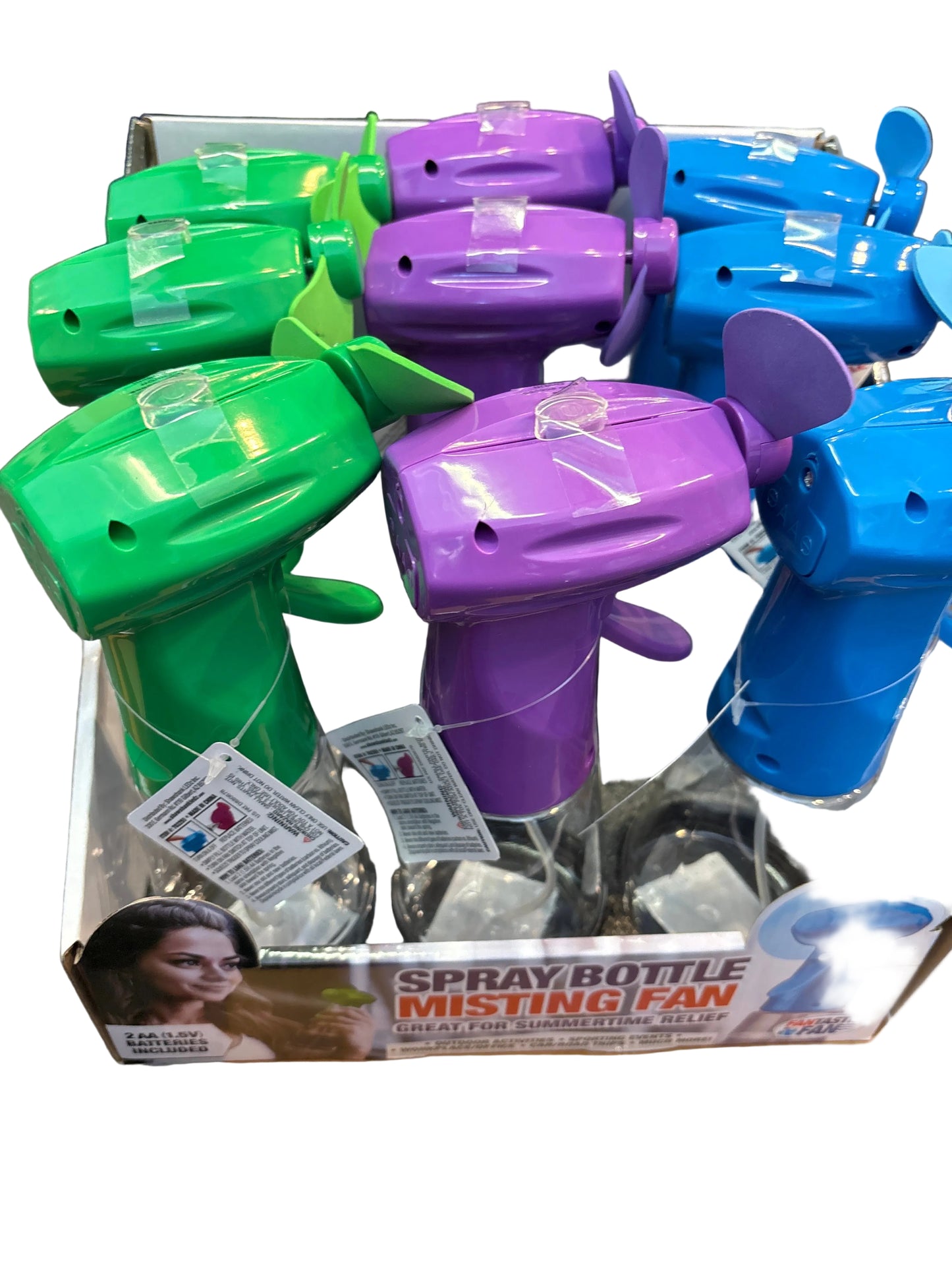 Spray bottle misting fan