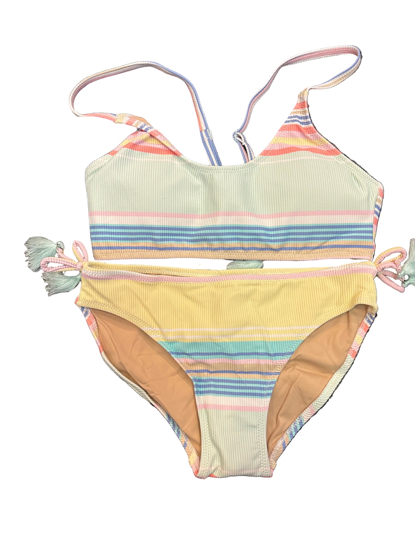 Ribbed tie back surfer stripe