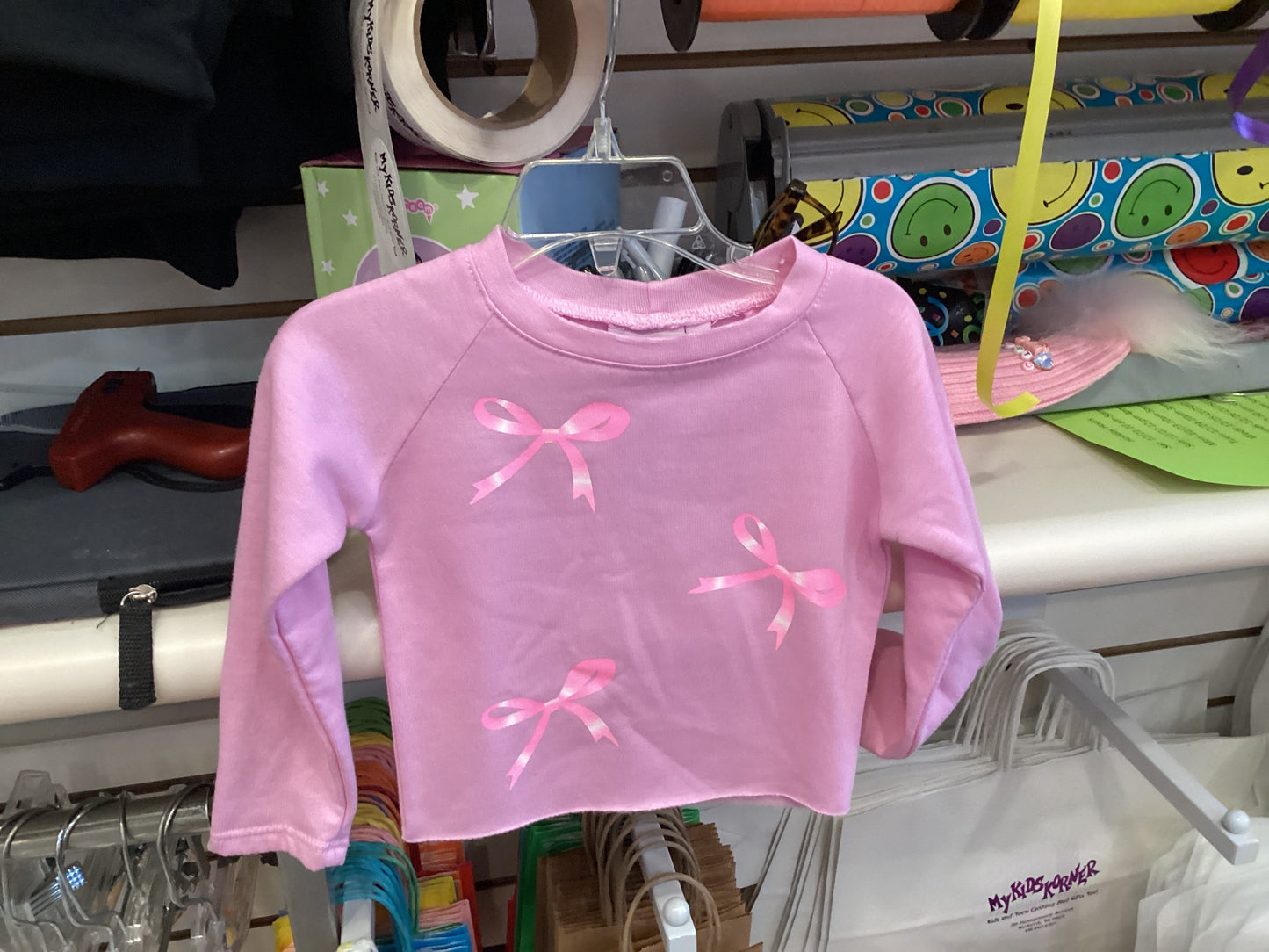 Firehouse baby girl pink bow sweatshirt