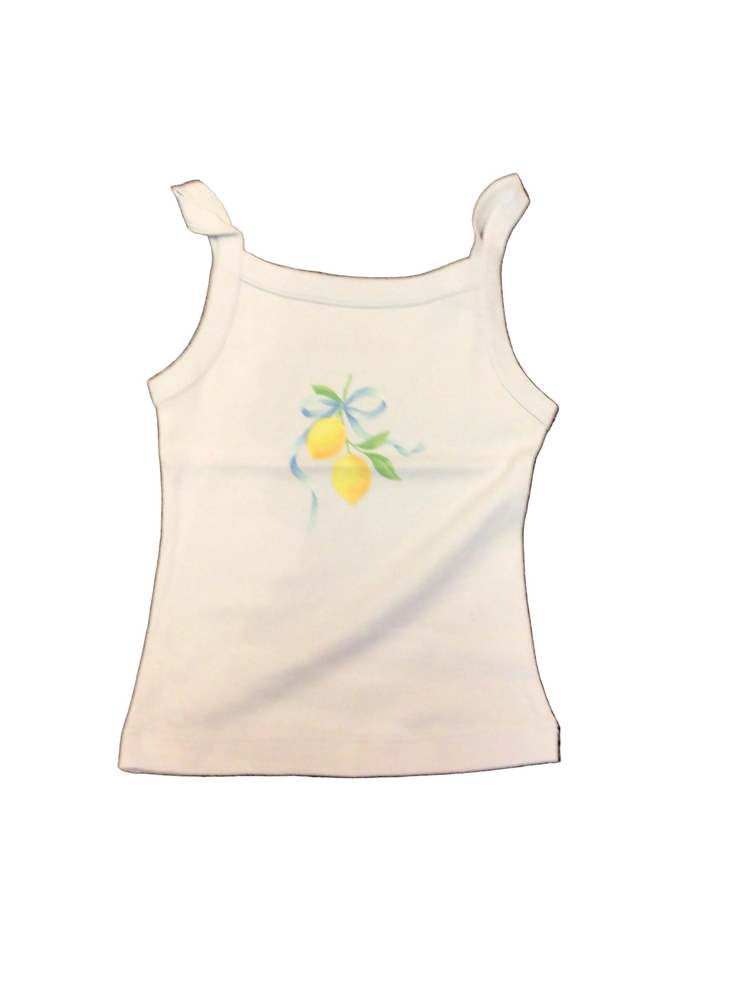 Katie J baby blue ribbed lemon tshirt