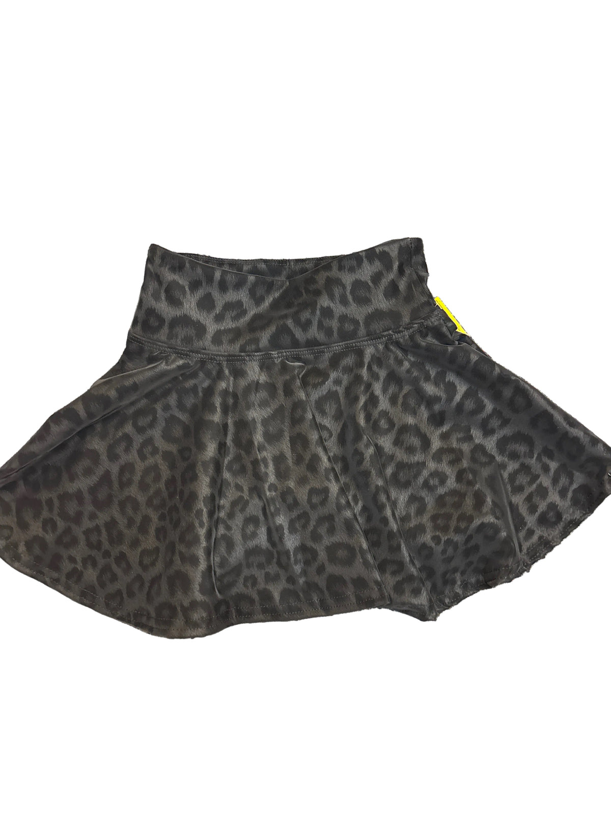 Black leopard pleather skort