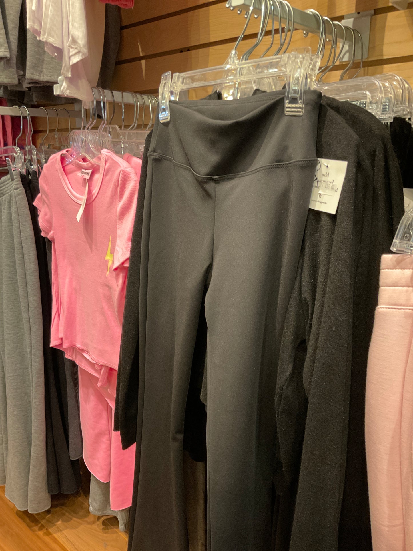 SLS Black denim flare leggings