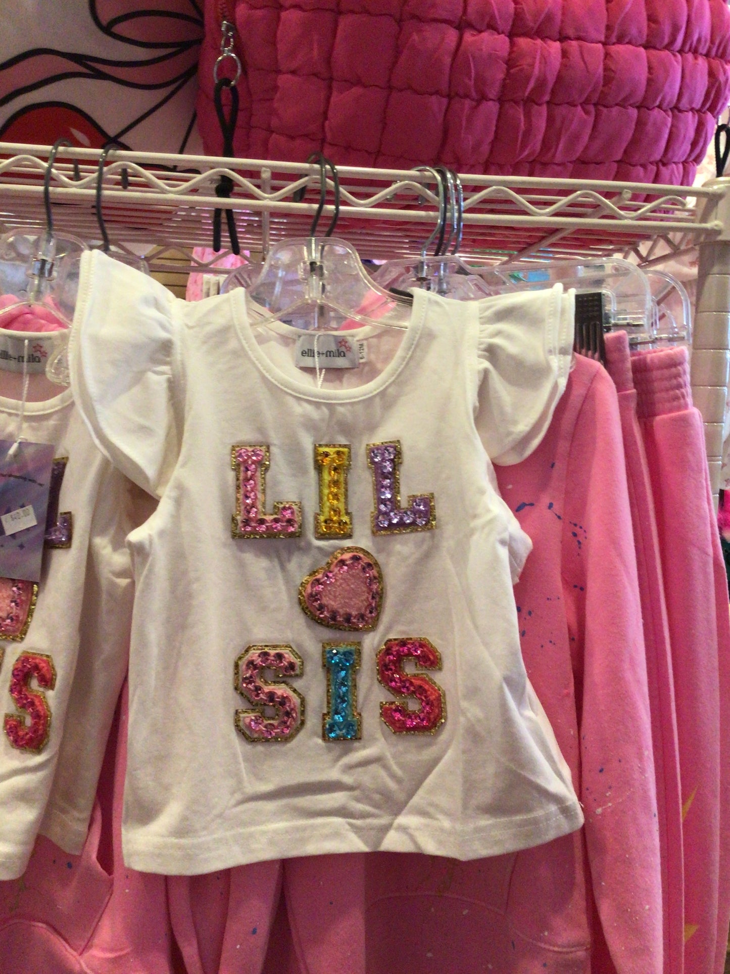 Ellie & Mila Little Sis tshirt