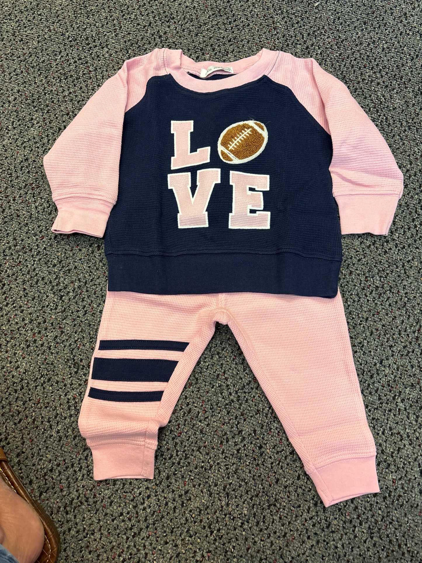 Pink football love 2 pc set