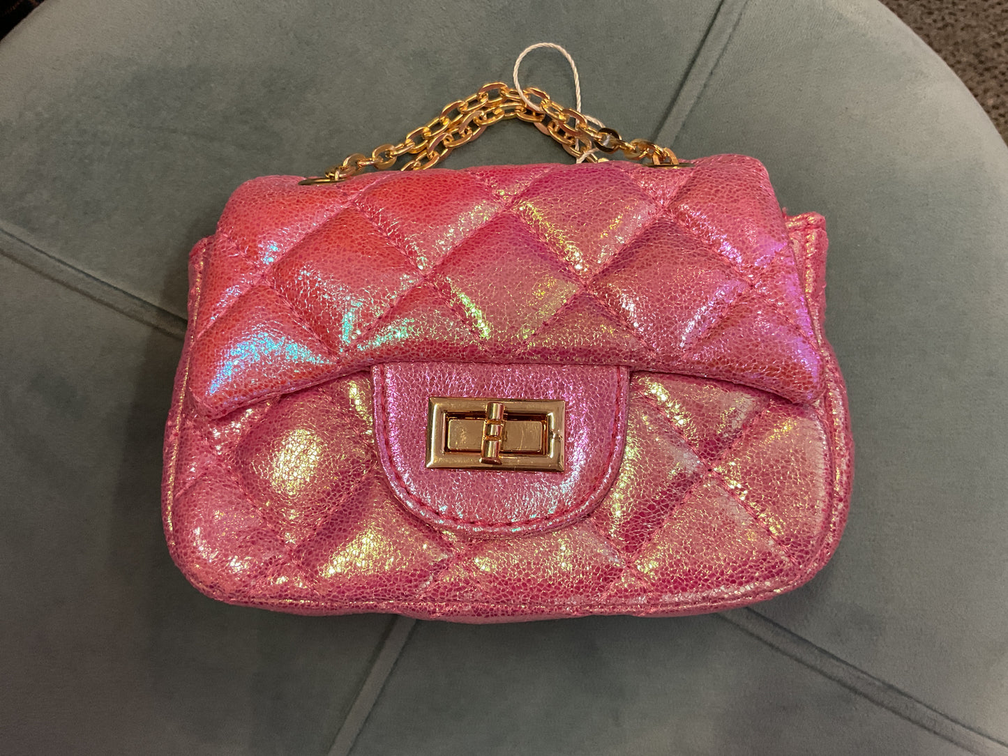 Classic quilted Pink shiny bag