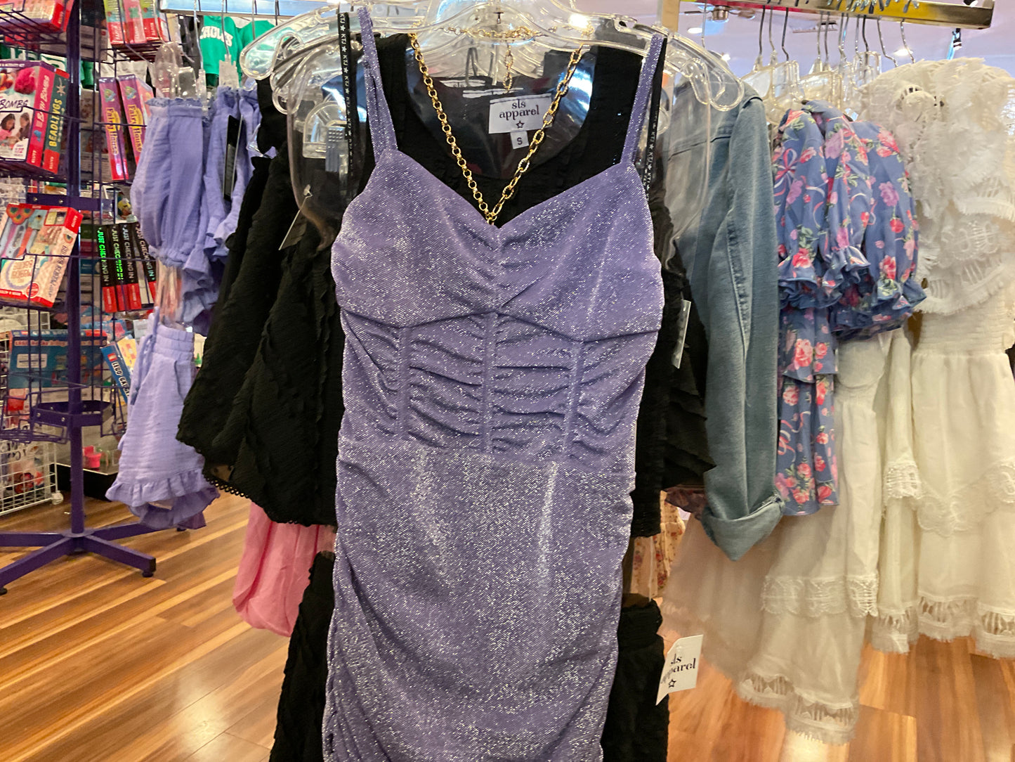 Katiej kids lavender sparkle dress