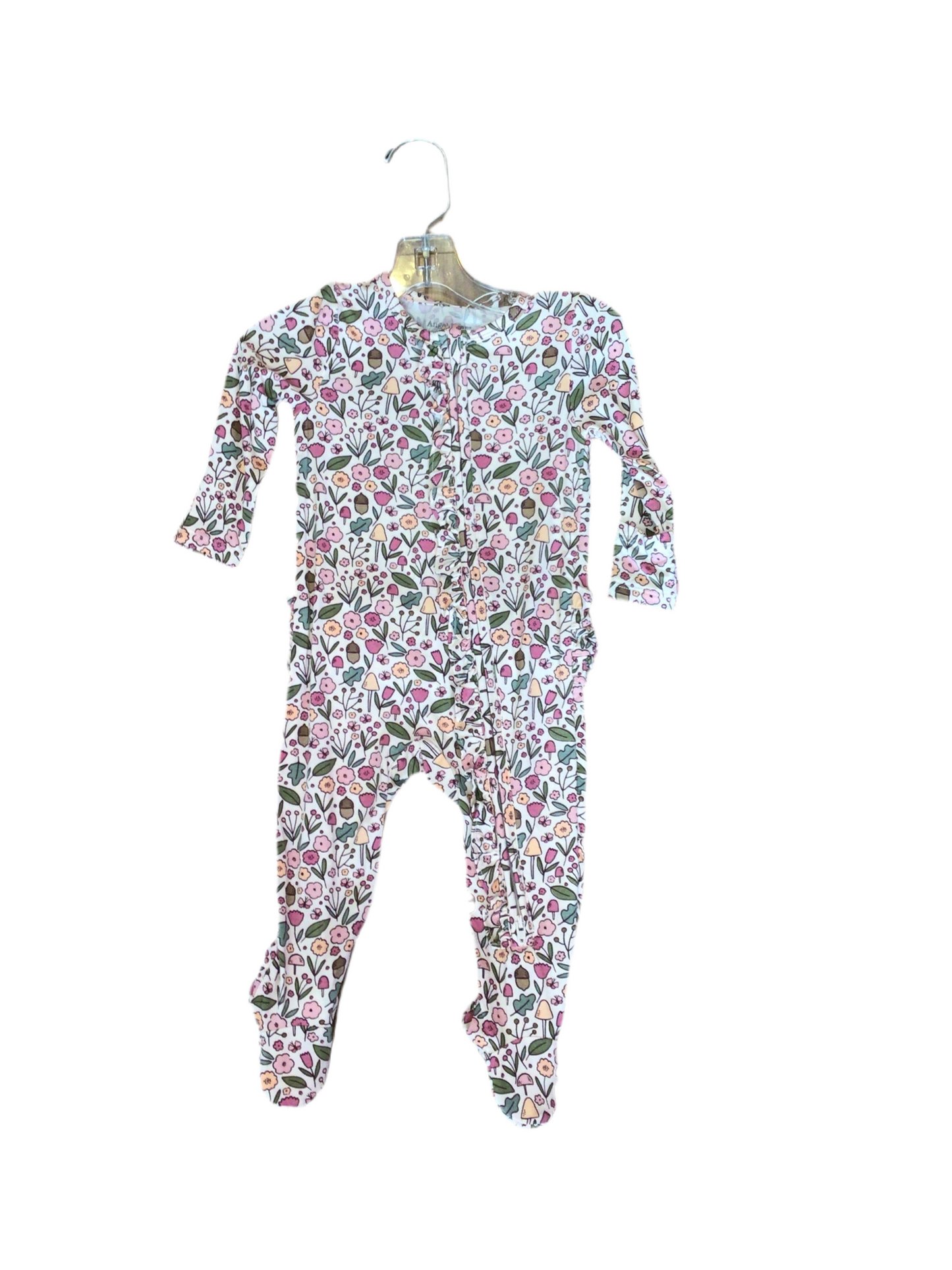 Angel Dear baby girl ruffle zipper footie