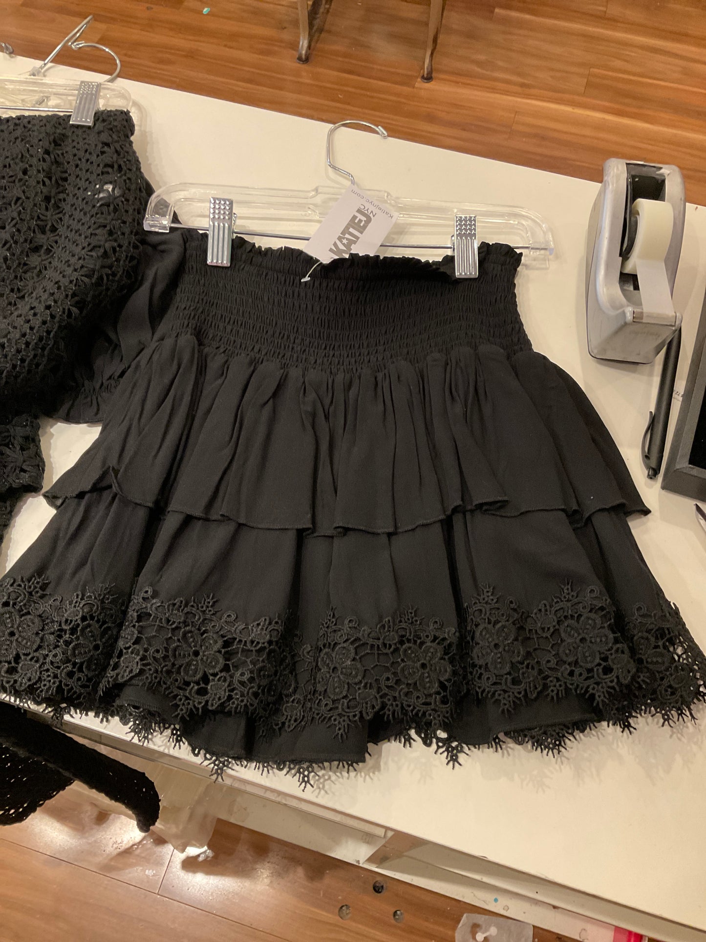Katie J ruffle lace bottom skirt
