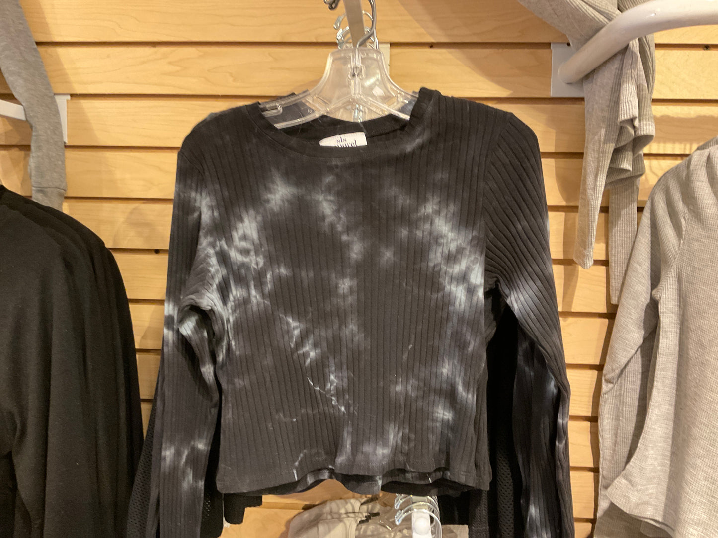 Sls apparel kids black tie dye long sleeve