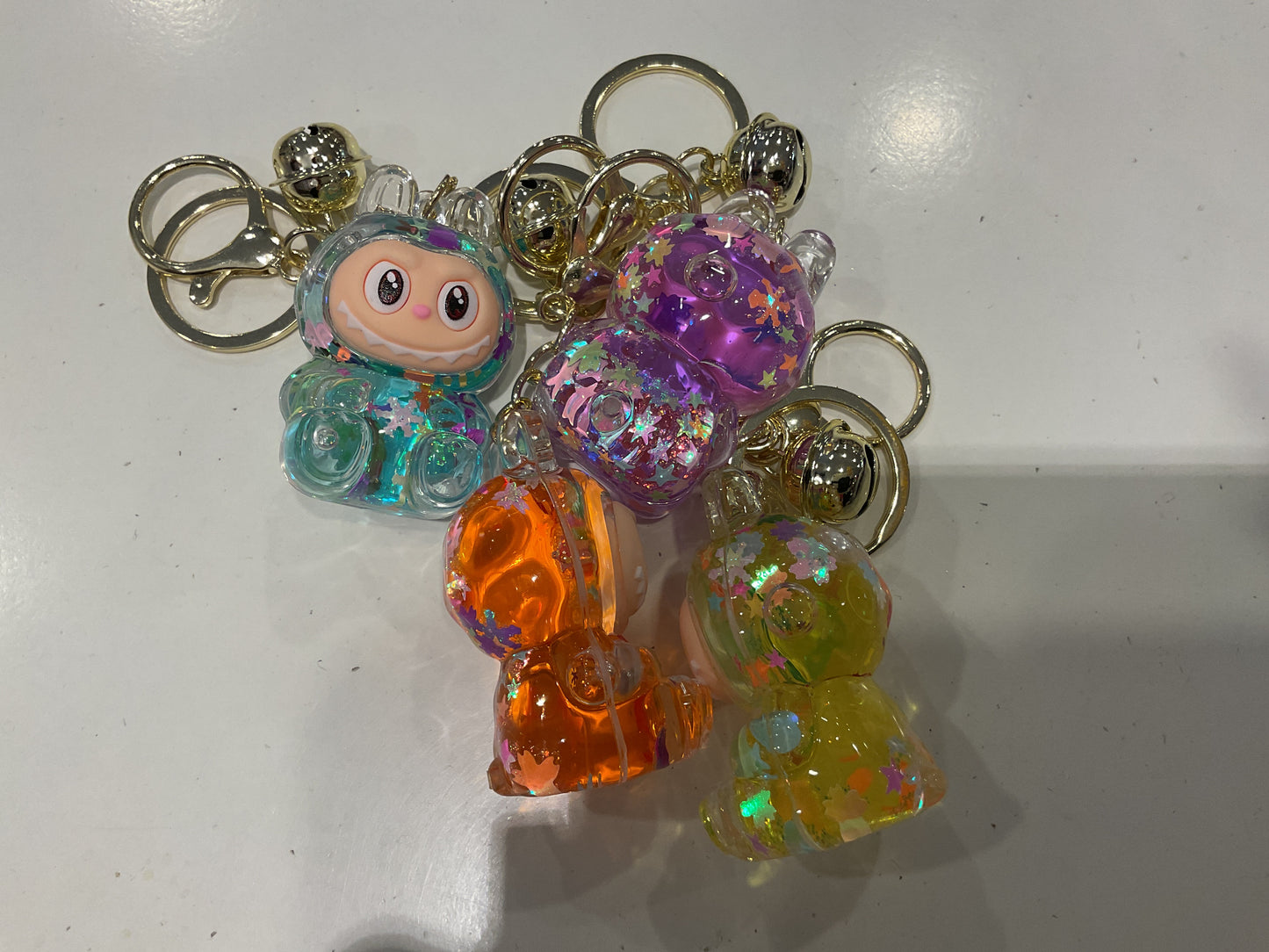 Labubu glass keychains