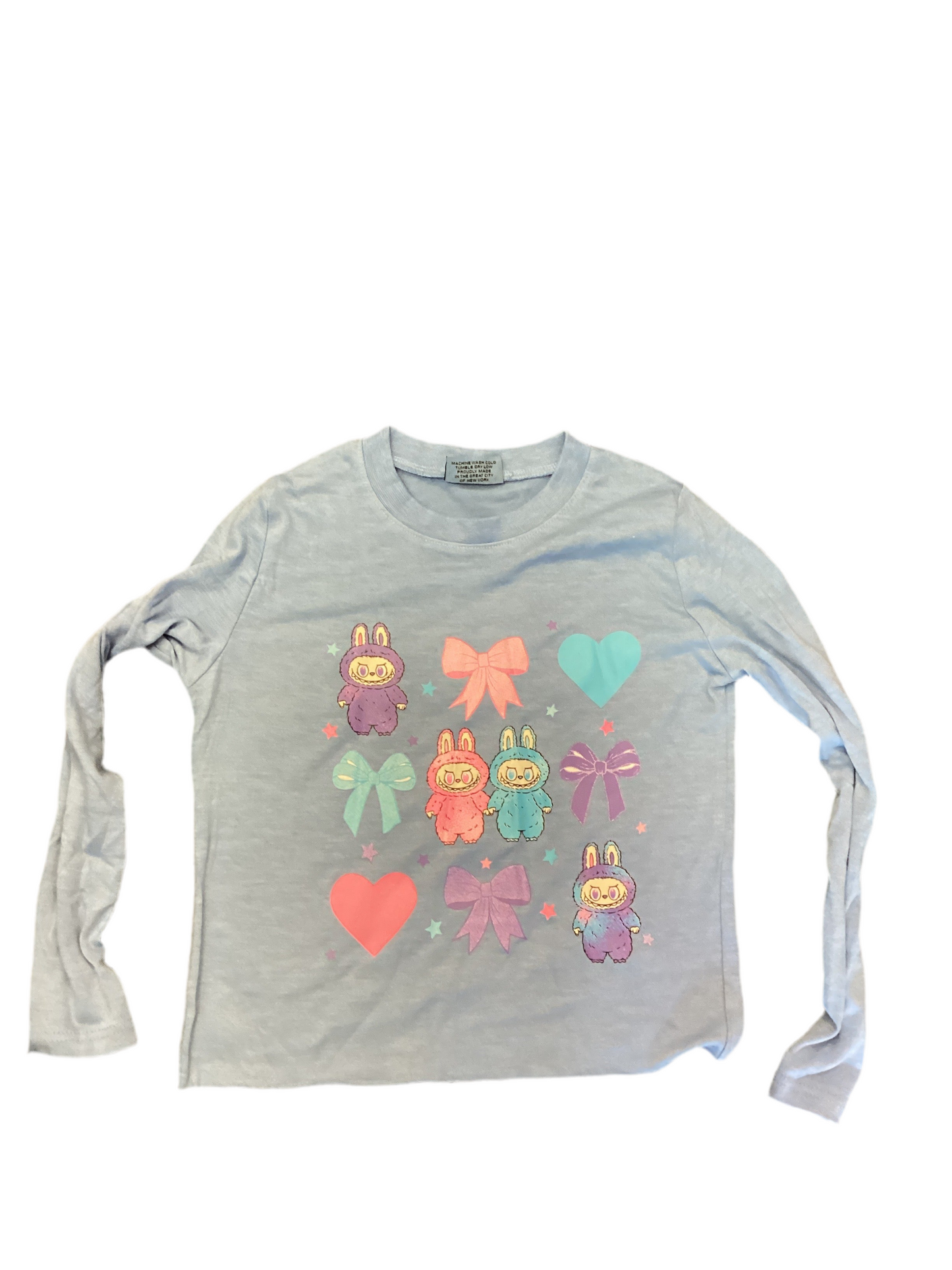 Firehouse blue monster bows long sleeve tshirt