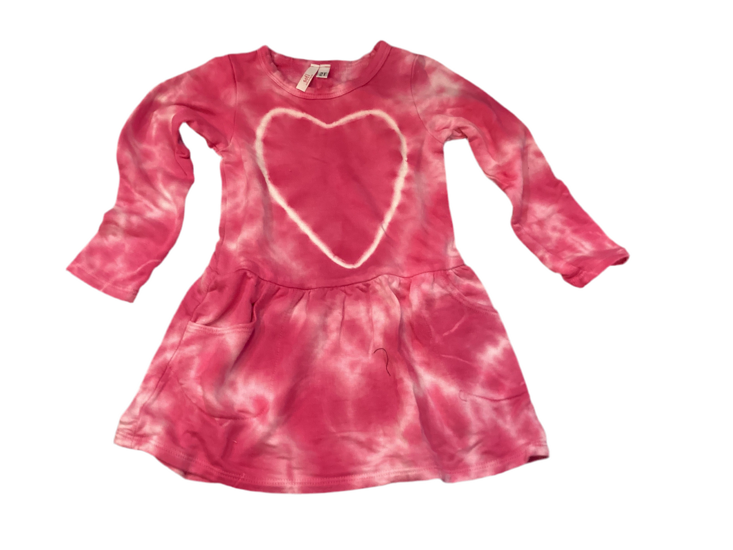 Pink tie dye heart dress