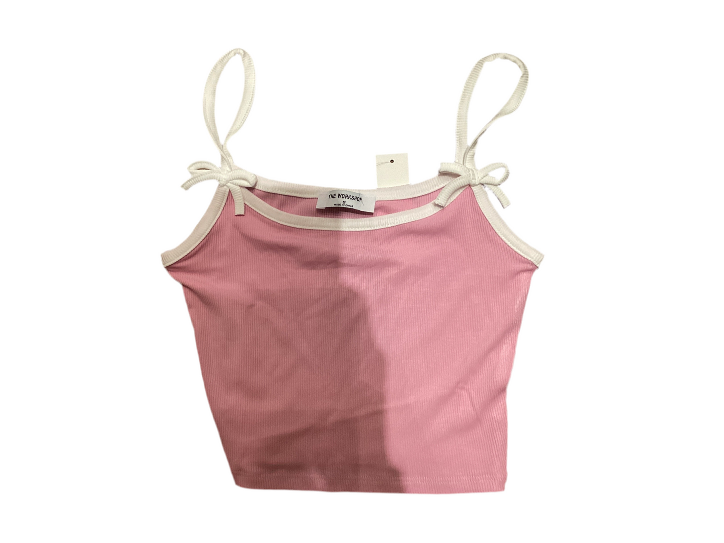 Pink bow trim cami