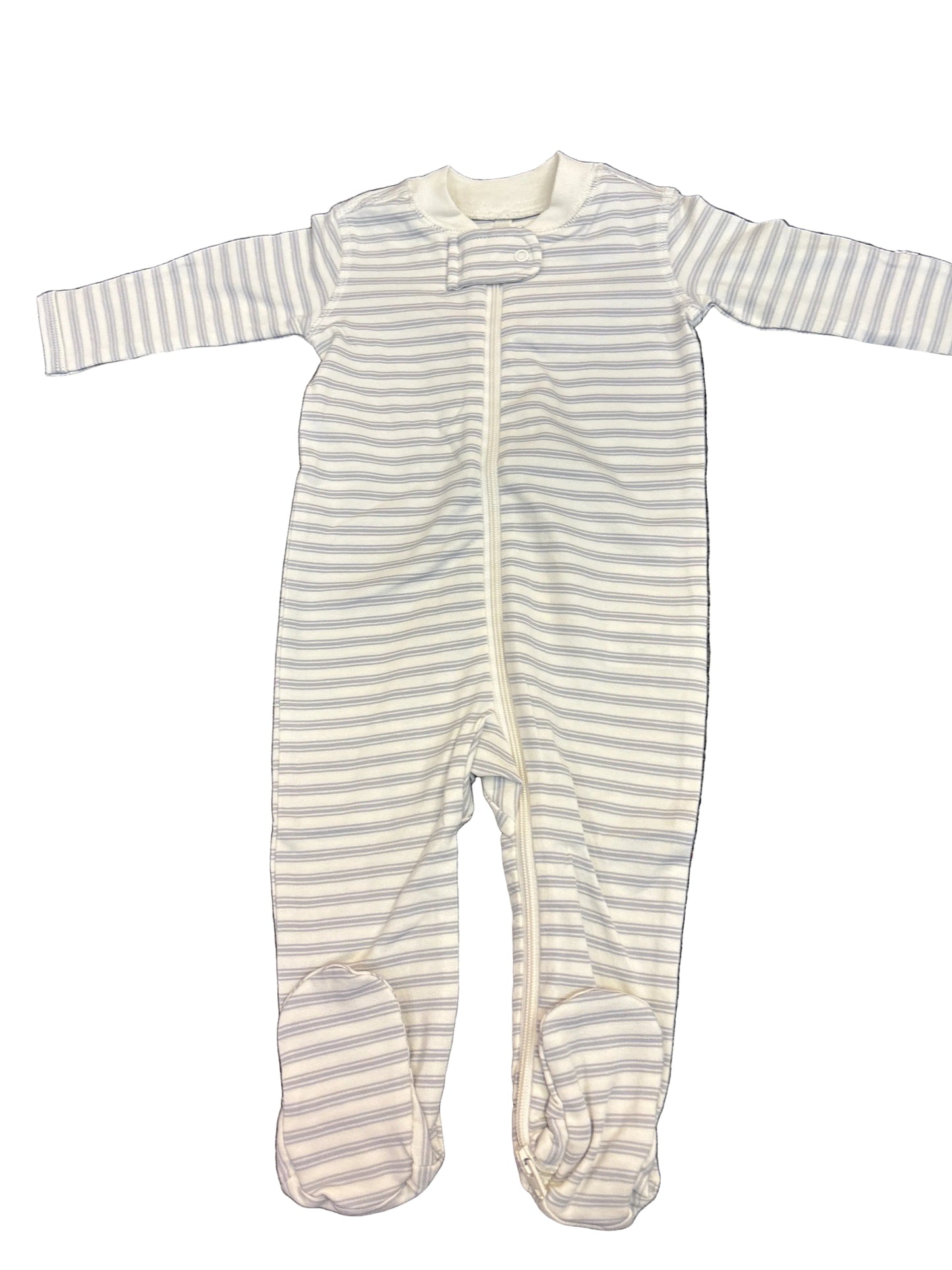 Cloud stripe zip long sleeve sleeper Footie