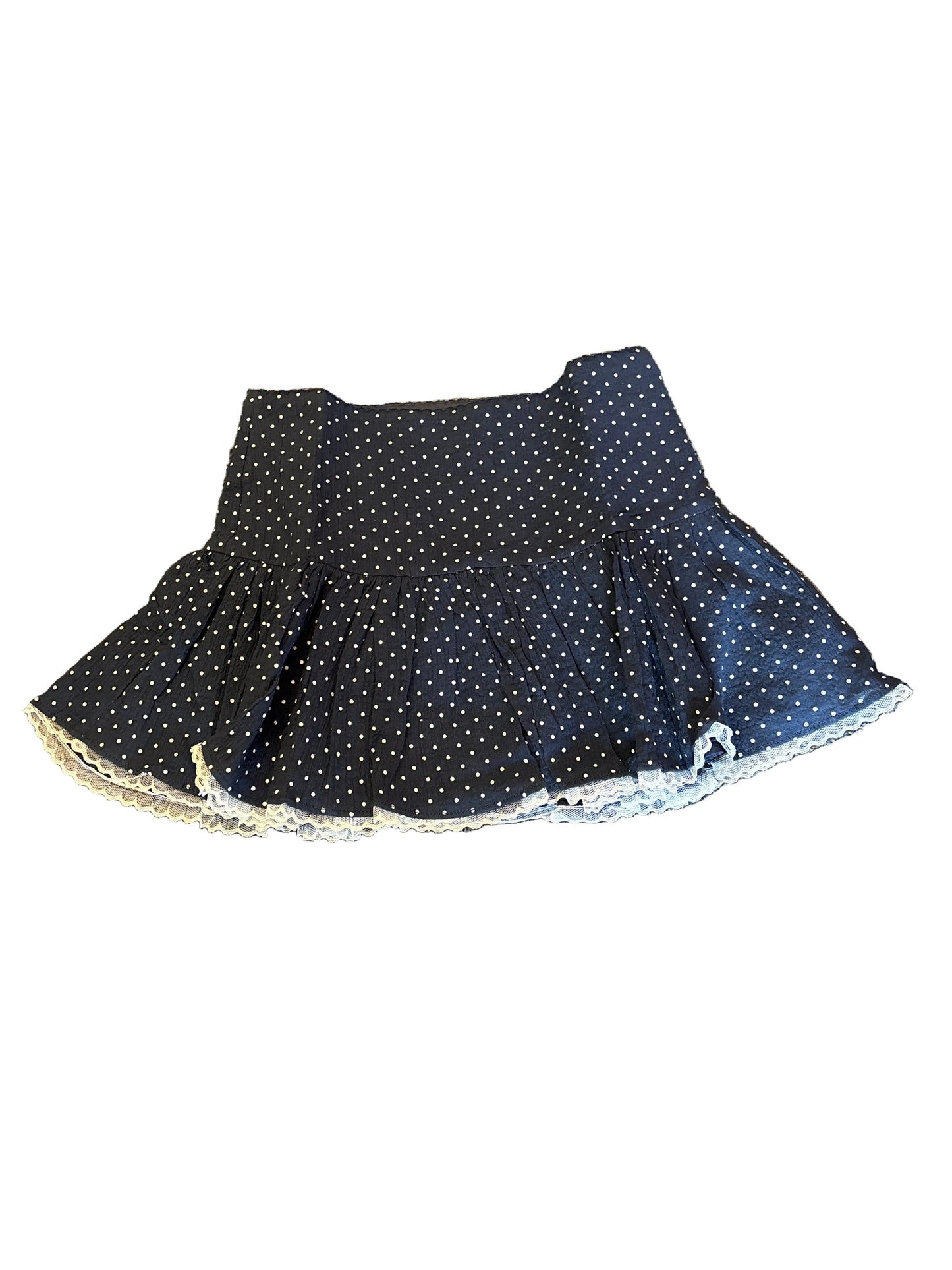 Clarkemskt navy white dot skirt