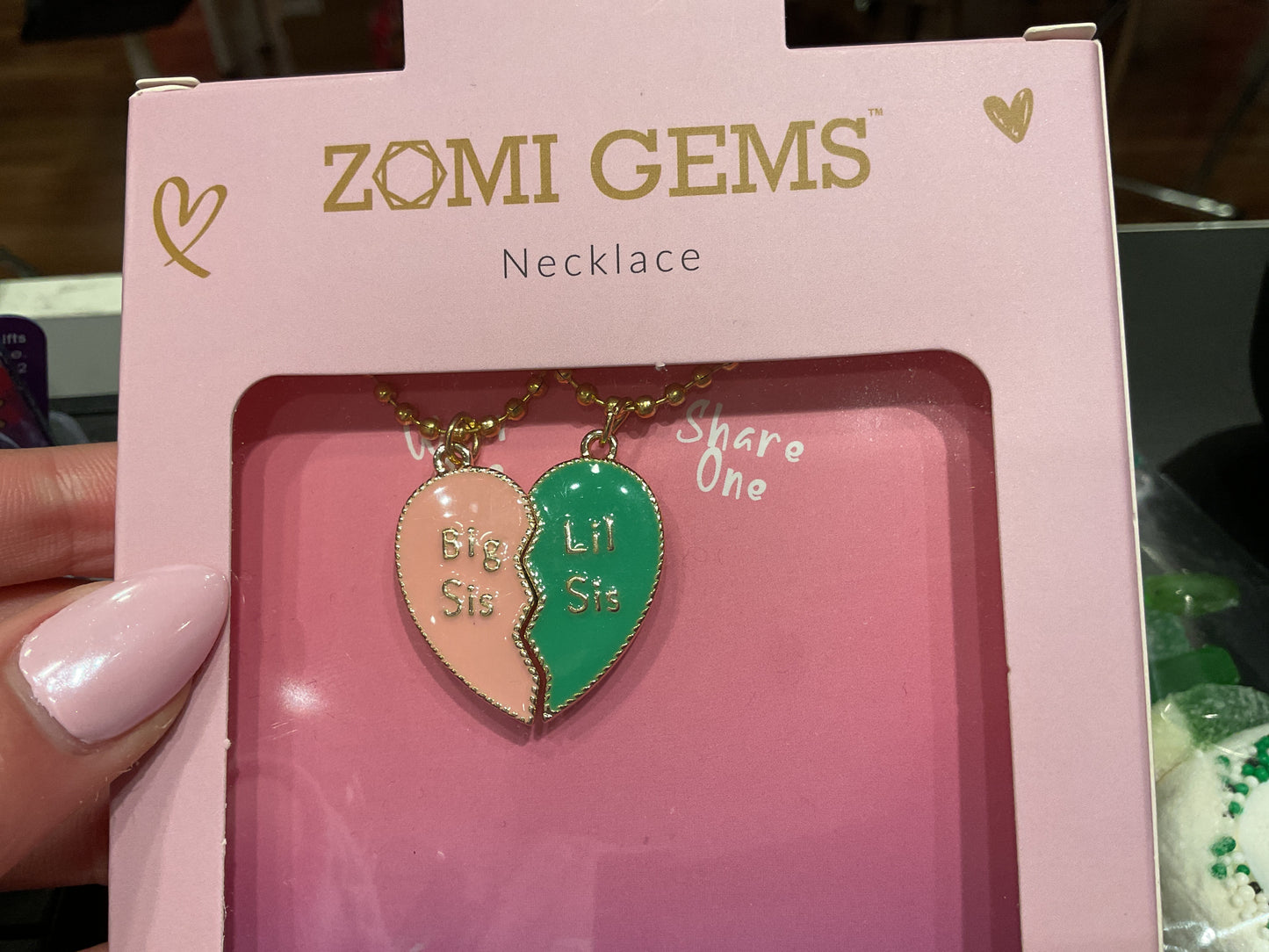 Zomi Gems big sis little sis necklace