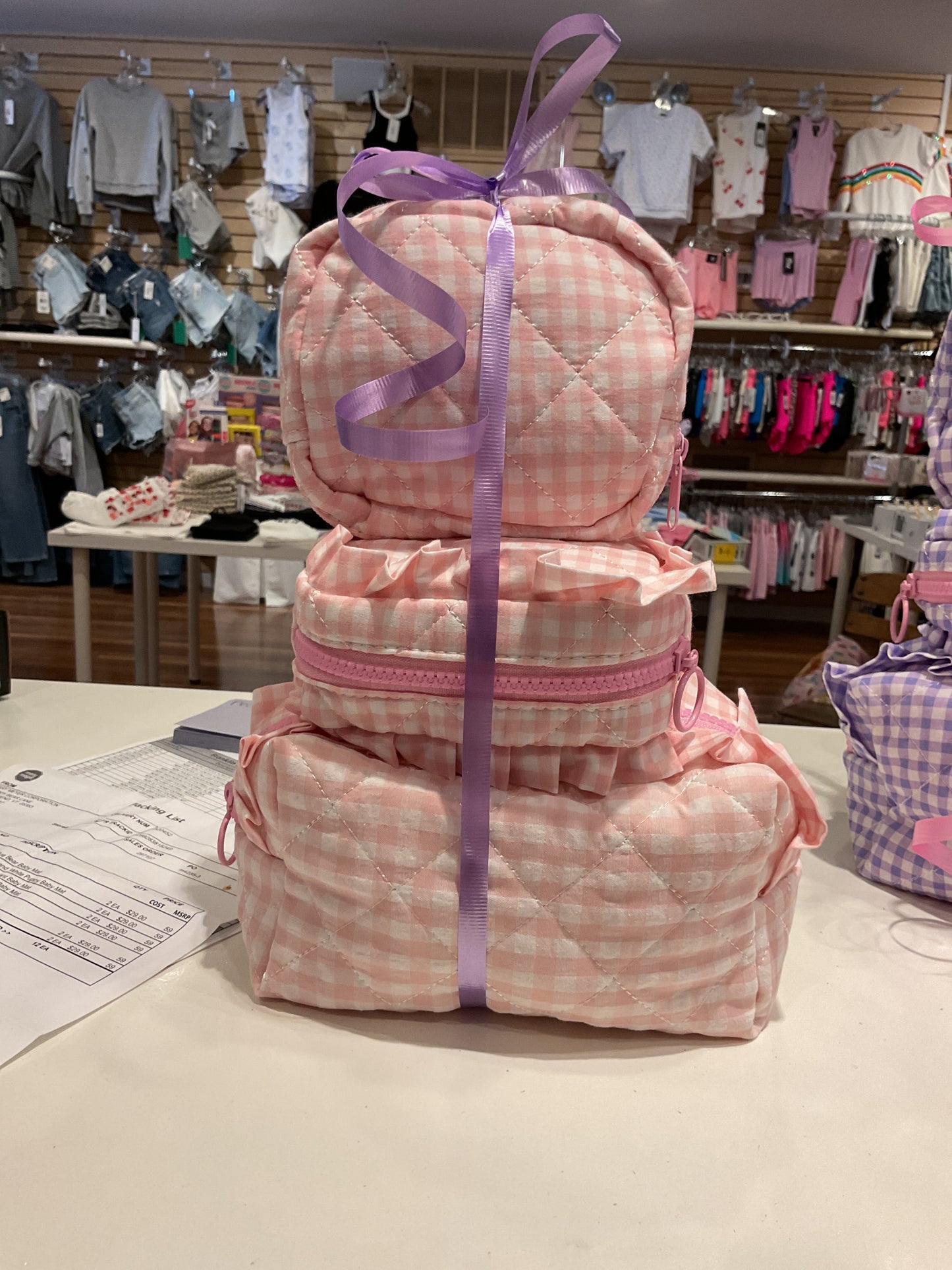 Three piece ruffle girly travel set