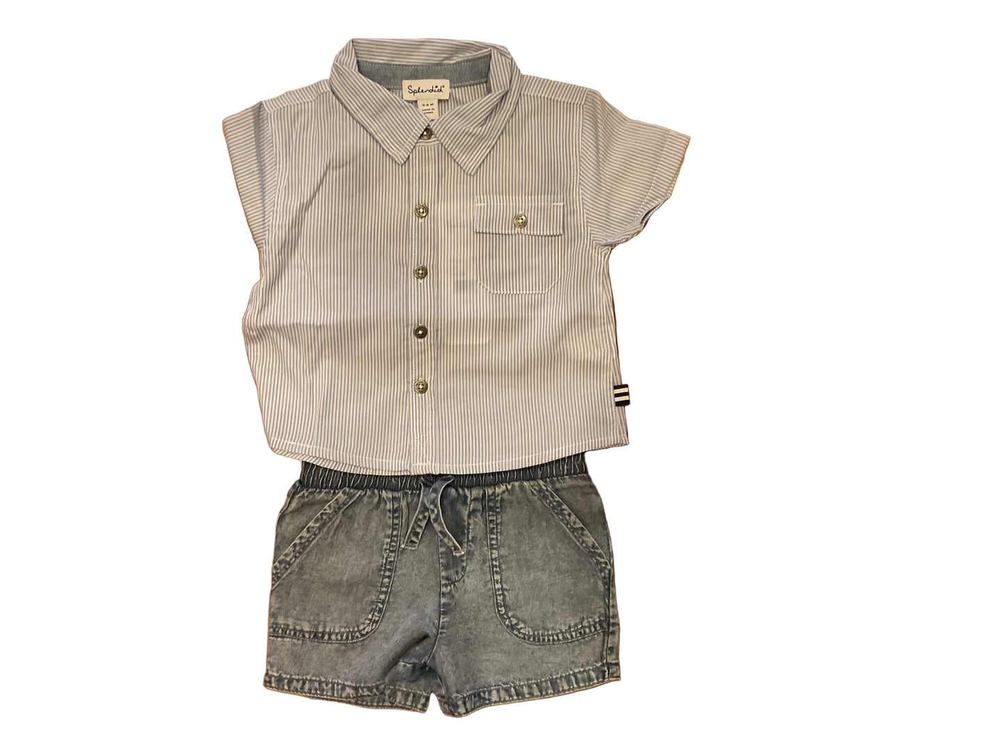 Beach button down shirt w/shorts