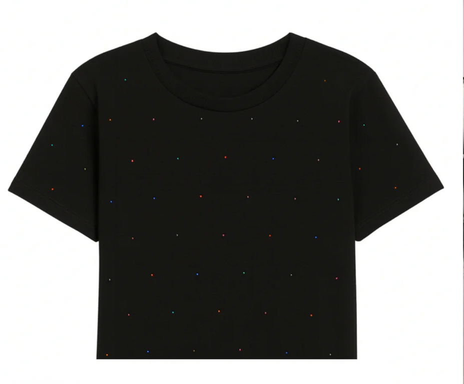 Fearless black rhinestones Tshirt