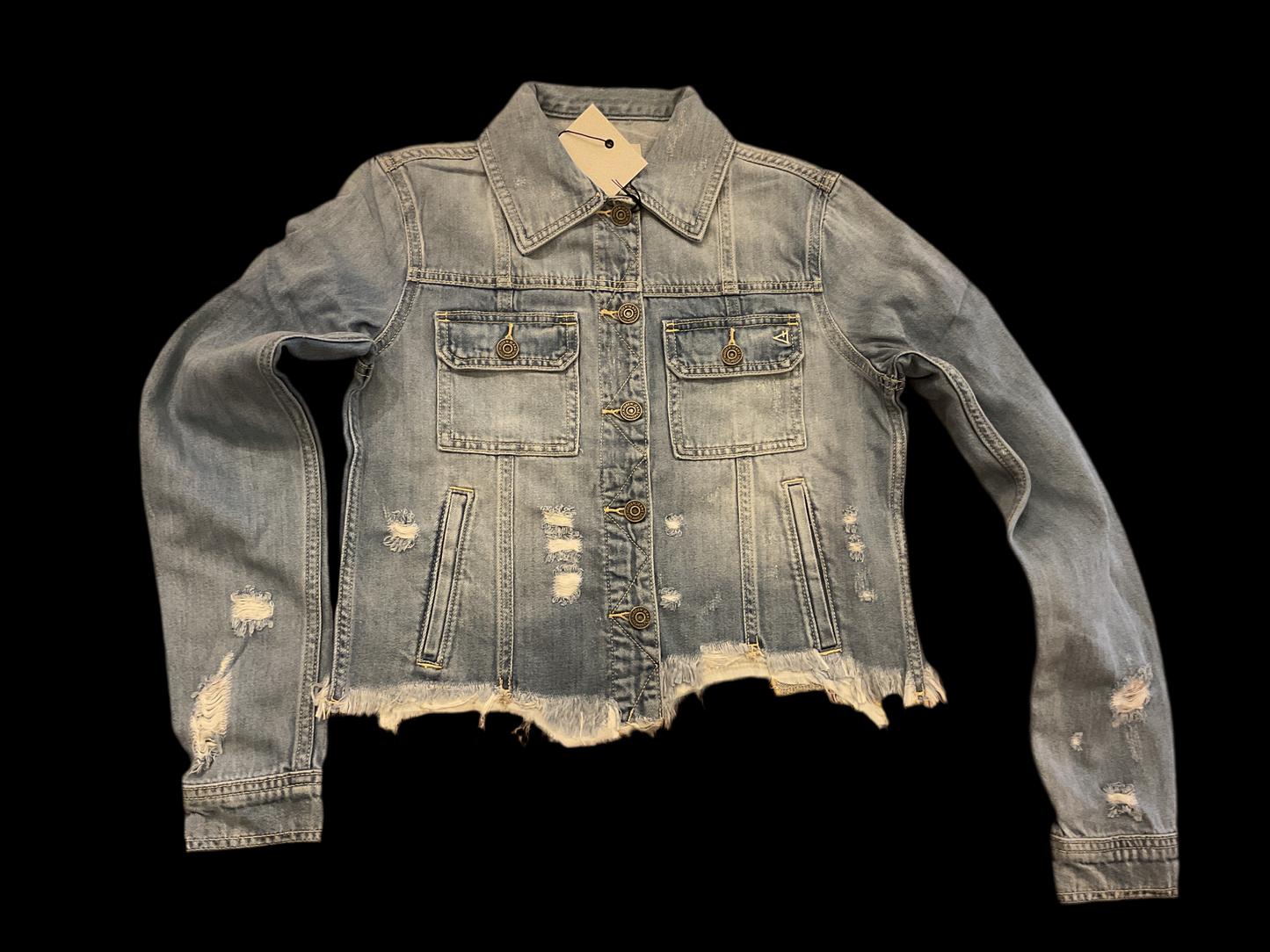 Lt Blue uneven hem Jean Jacket