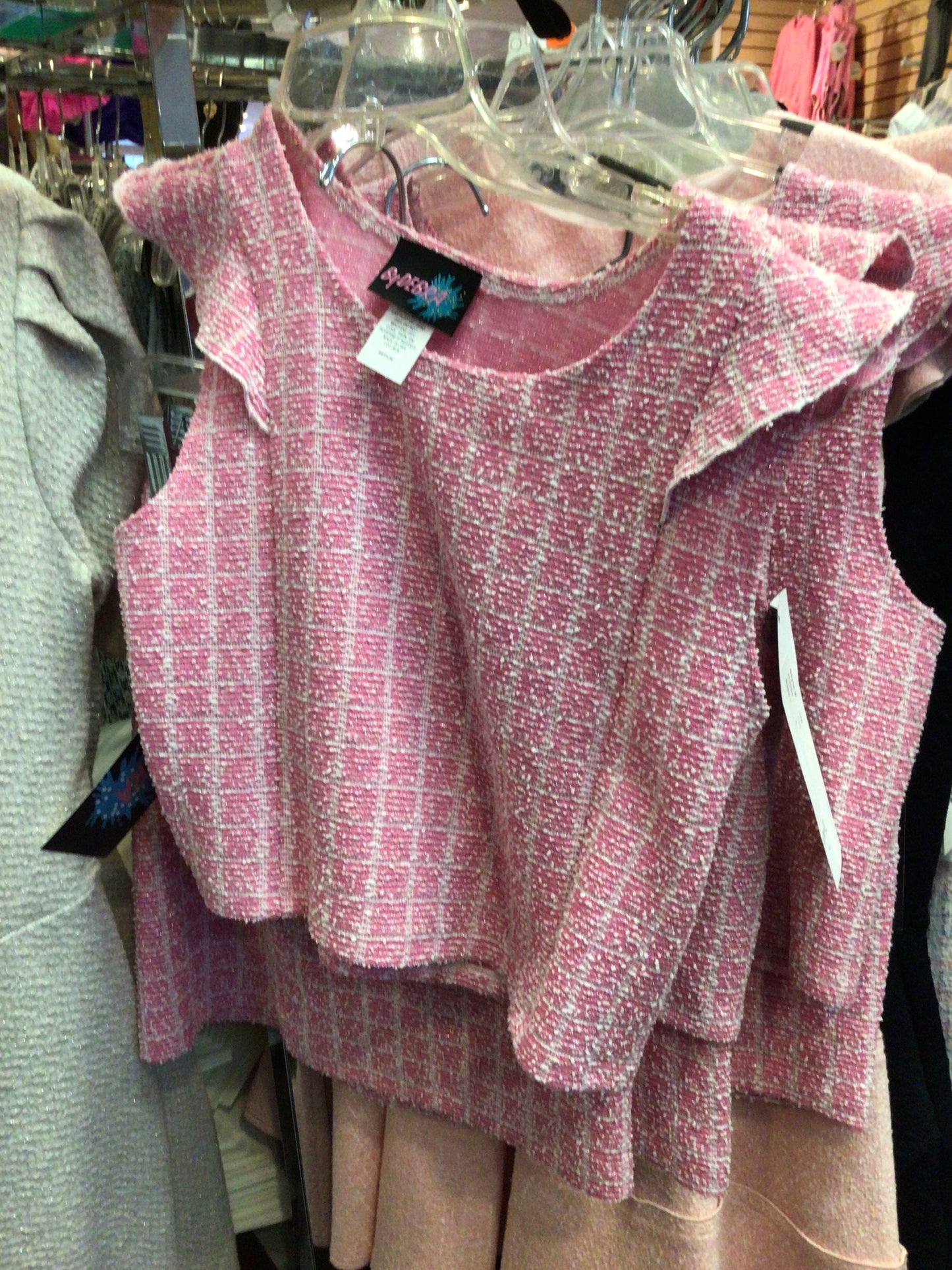 By Debra pink tweed two piece dress