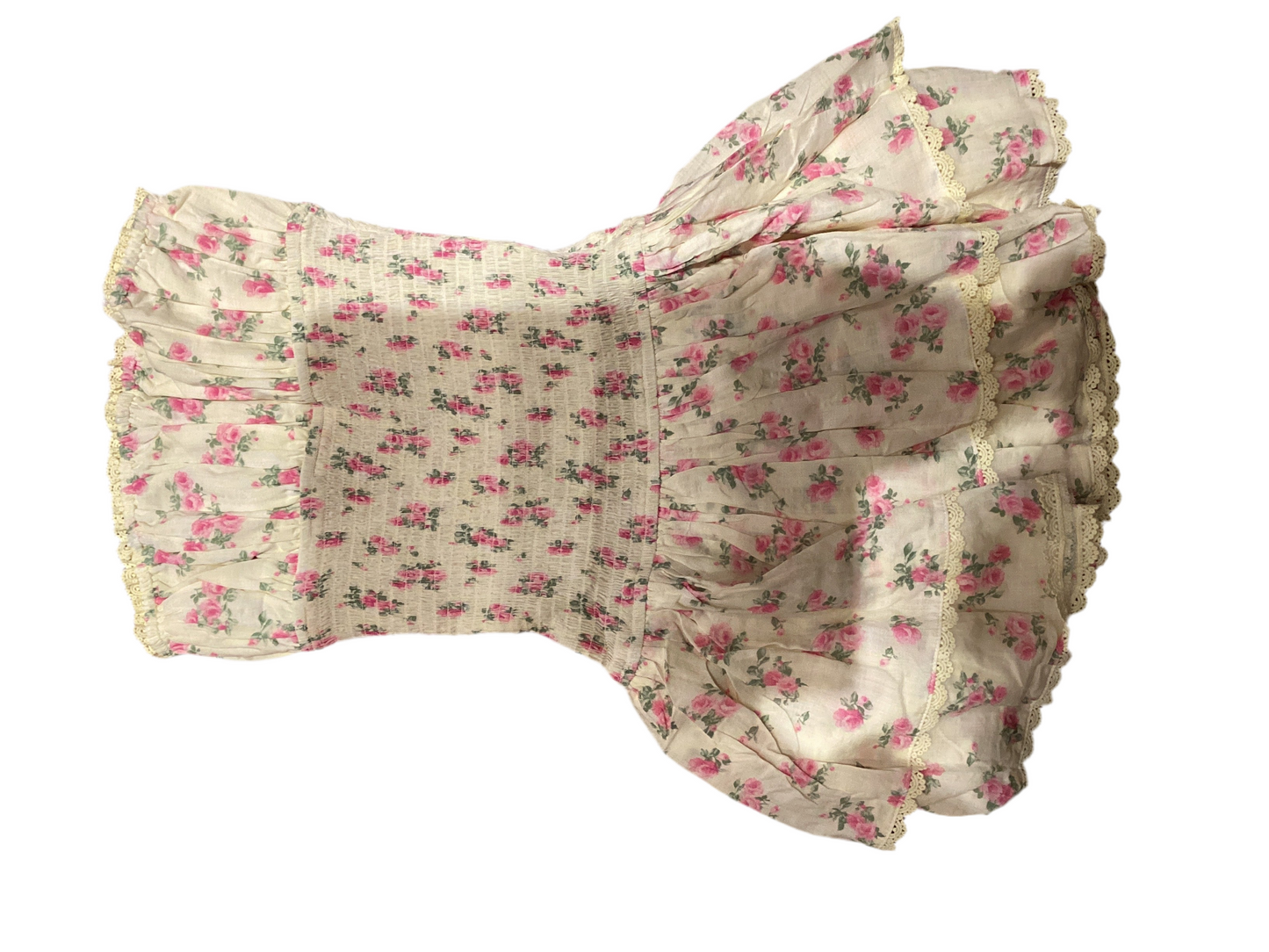 Sky to Moon yellow floral strapless dress