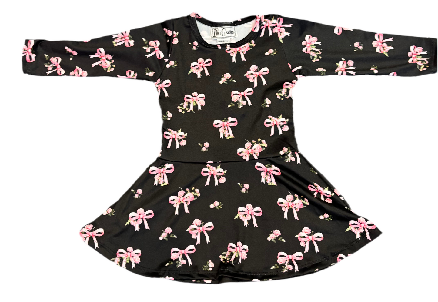 Black Long Sleeve Swing Dress