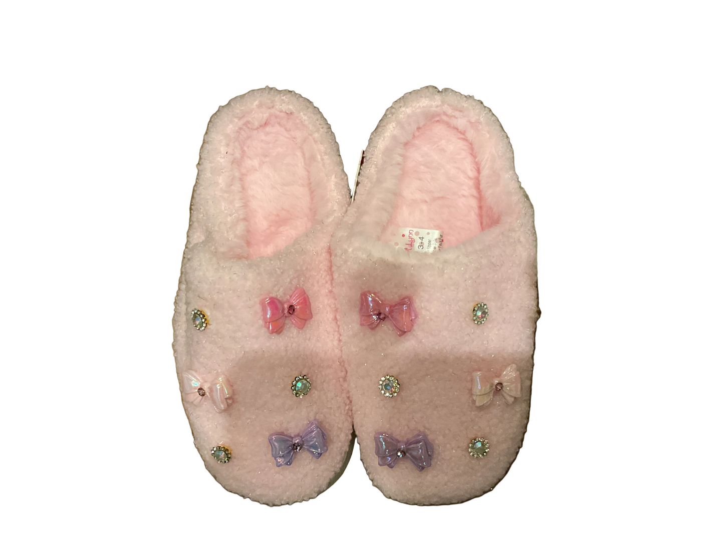 Pink bow slippers