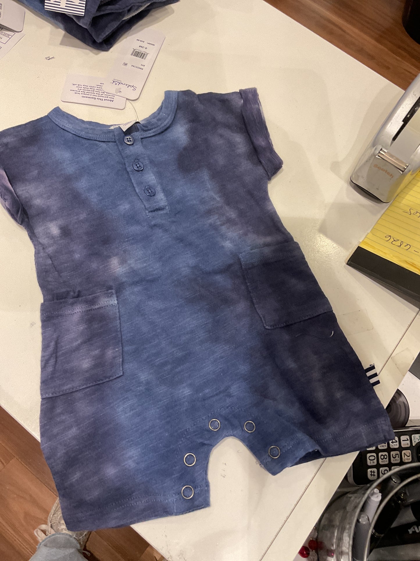 Splendid ripple tie dye onesie