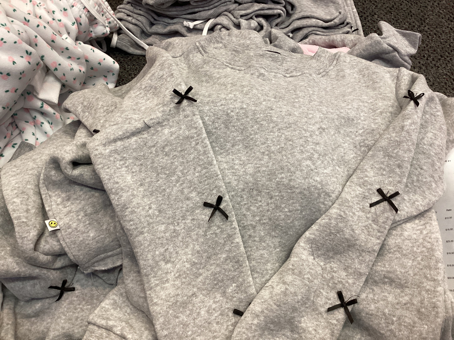 Love Junkie grey sweatshirt with bow