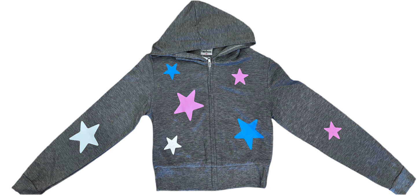 Firehouse grey zip up stars