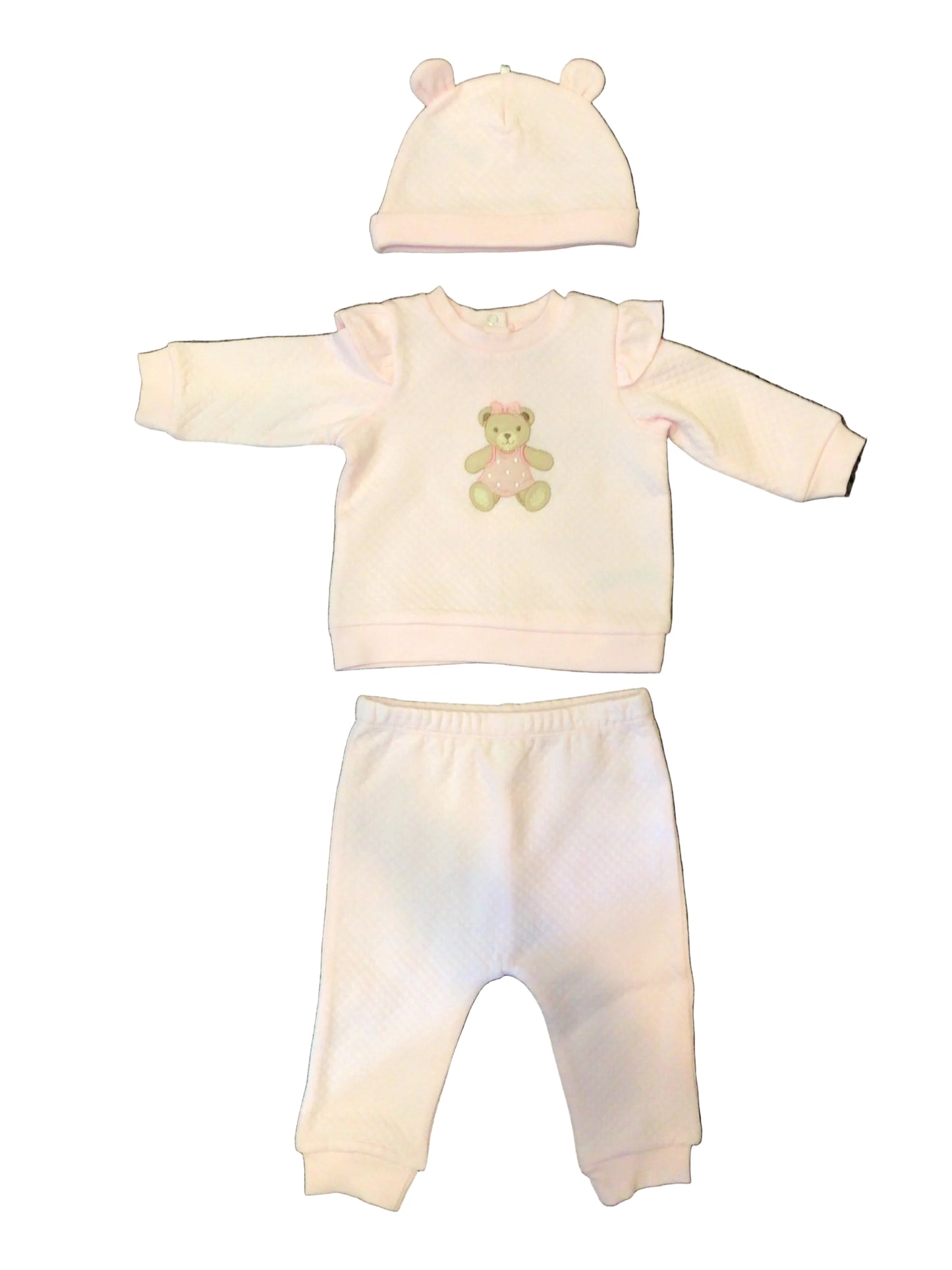 Little Me teddy bear sweatsuit with hat