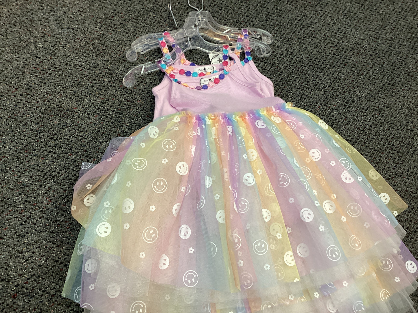 Petite Hailey purple smile tulle dress