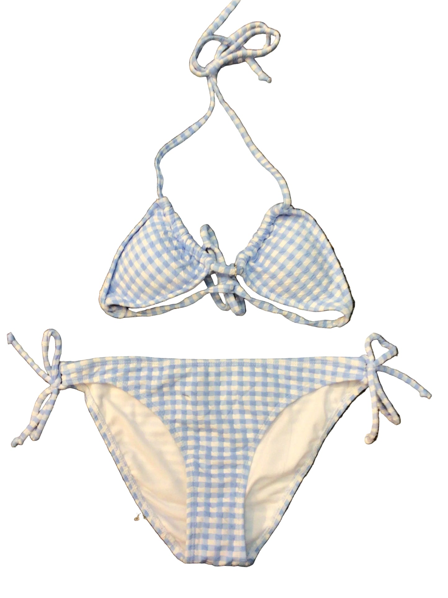Blue gingham bikini juniors