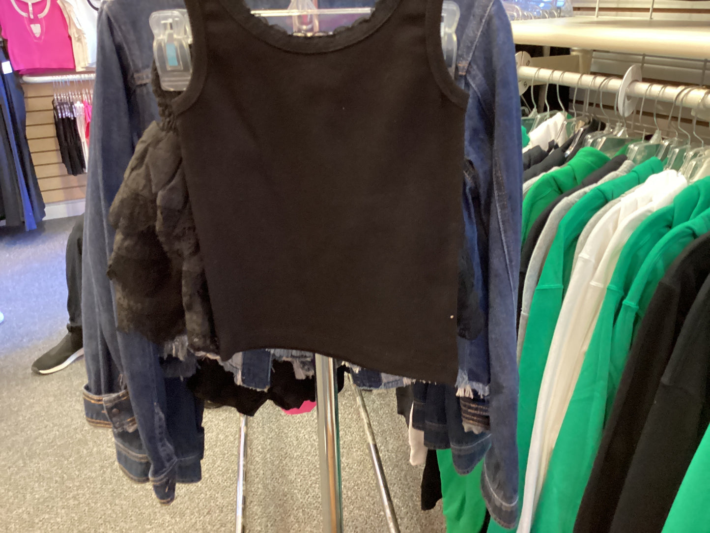 Theme black tank with skirt