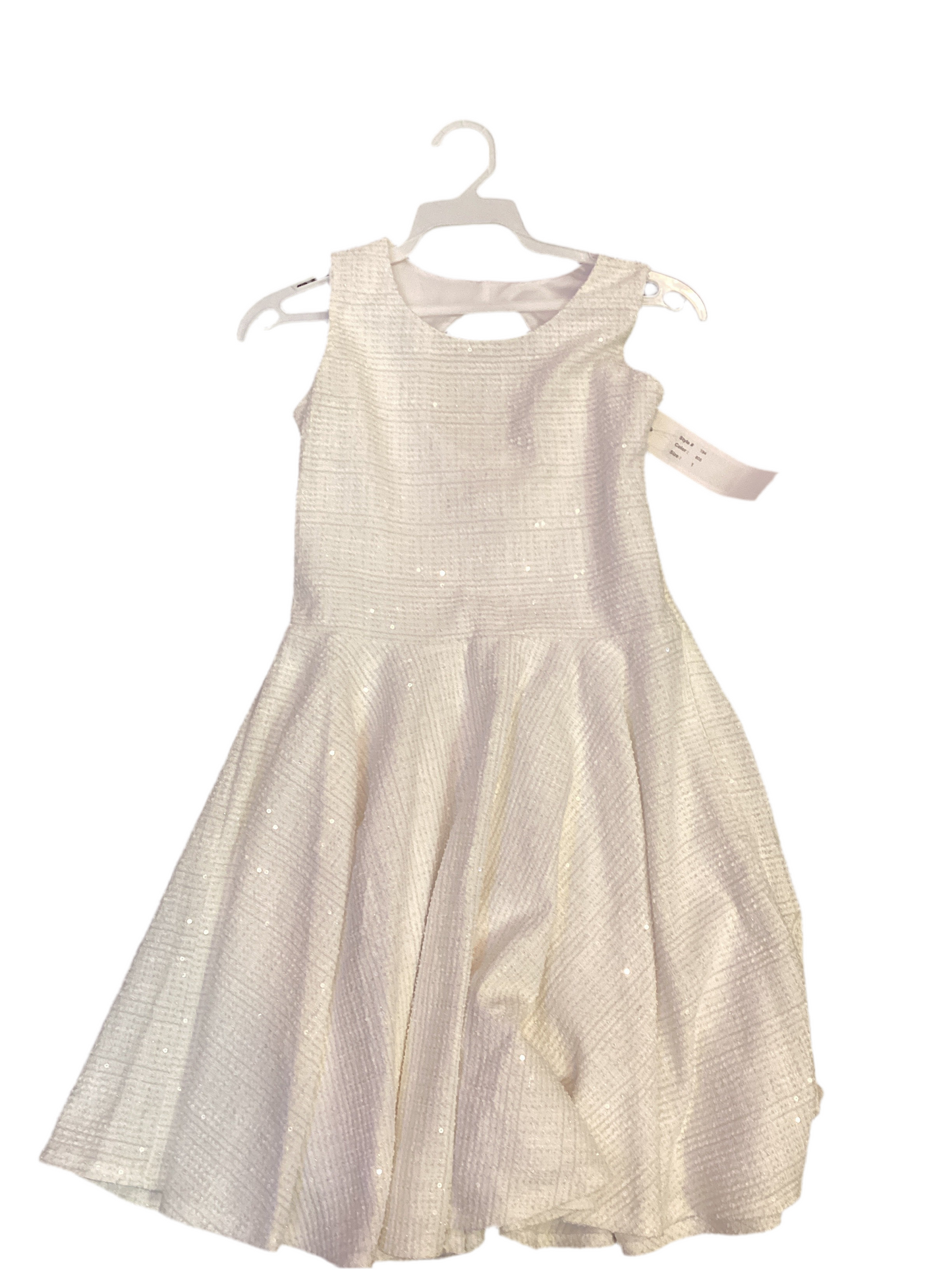 By Debra Junior open back fit & flair ivory sequin