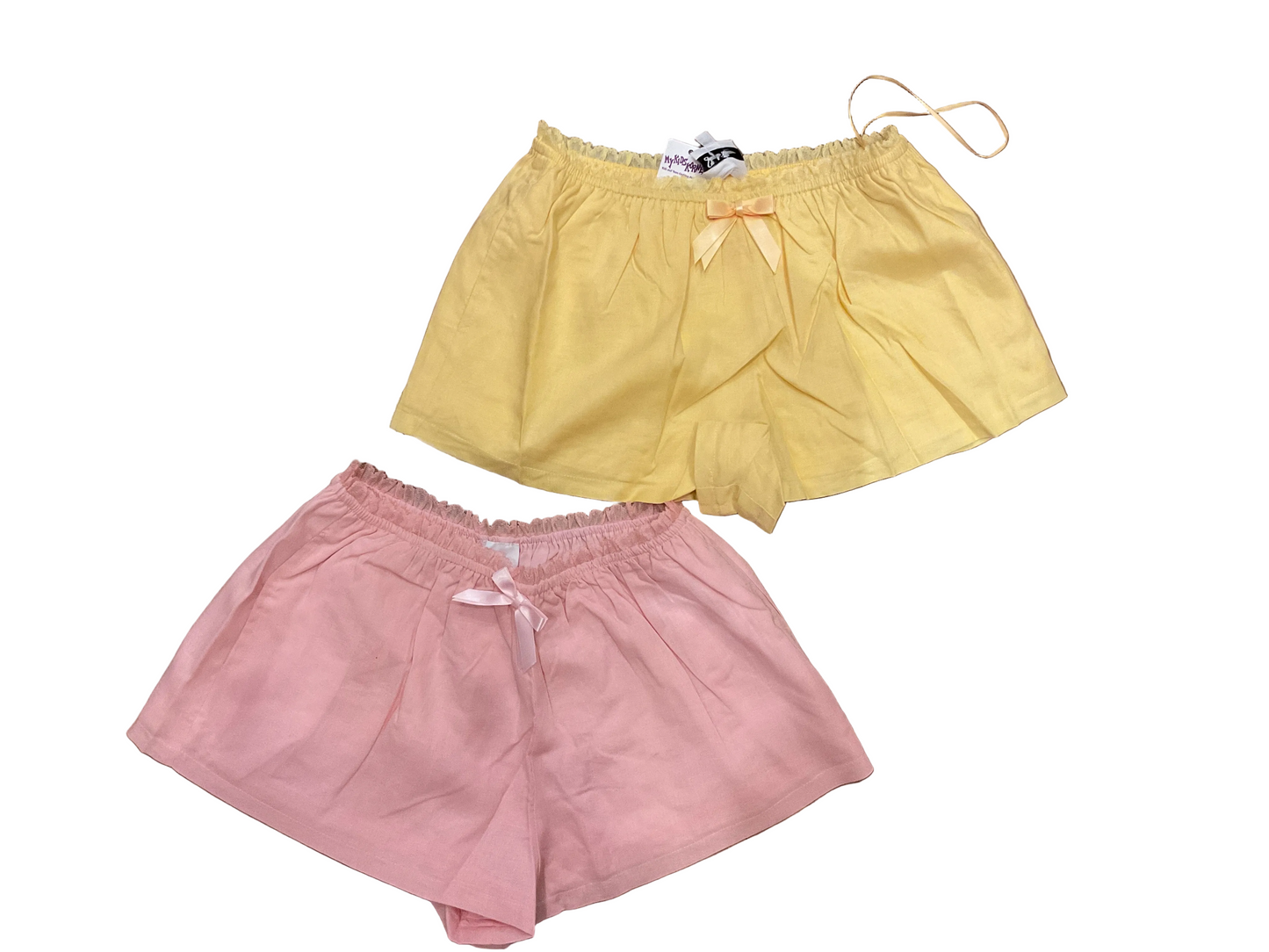 Lace ribbon point micro shorts