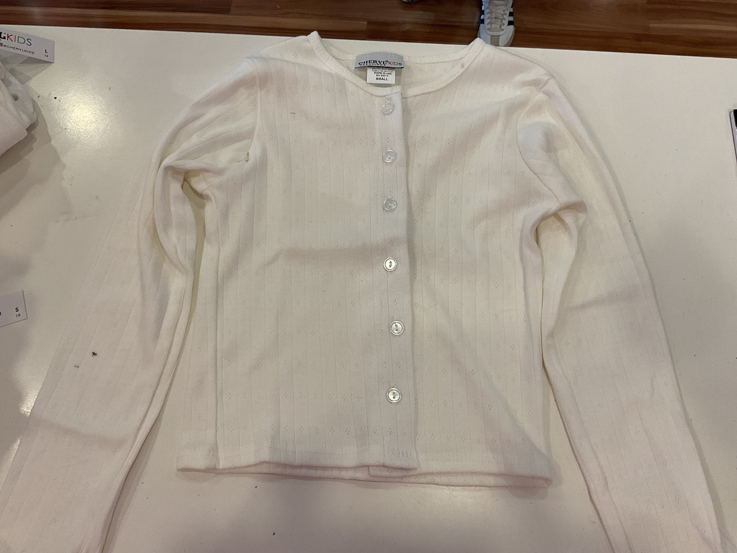 White pointelle Cardigan