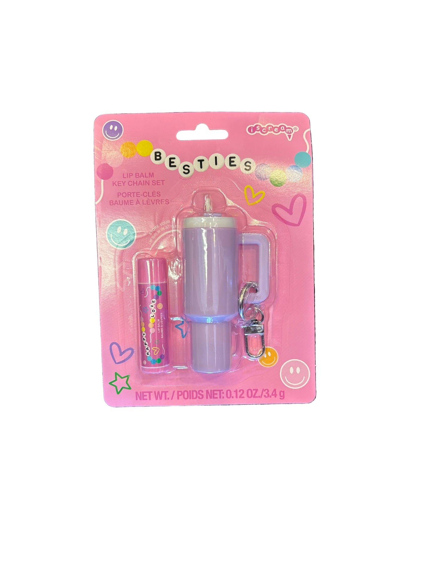 Besties lip balm key chain