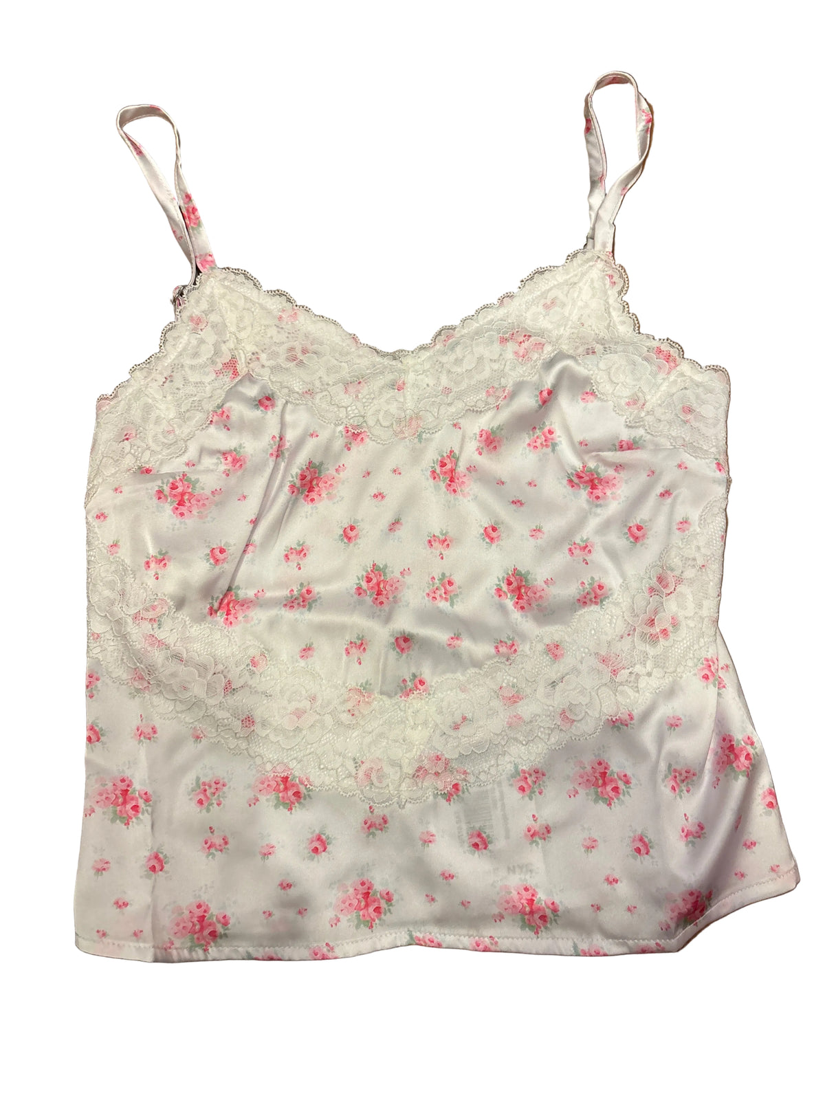 Margot English Rose Cream Lace Satin Tank w/lace