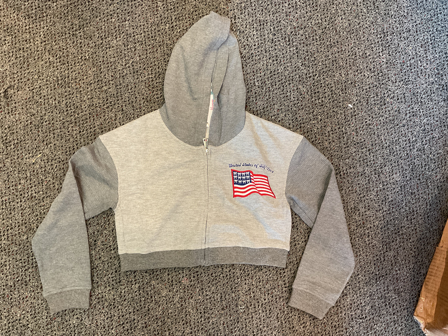 Ash grey self love thermal zip hoody