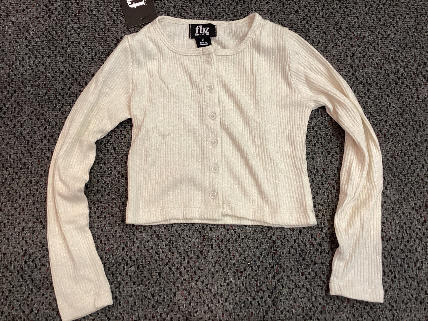 FBZ cream sparkle crew L/S