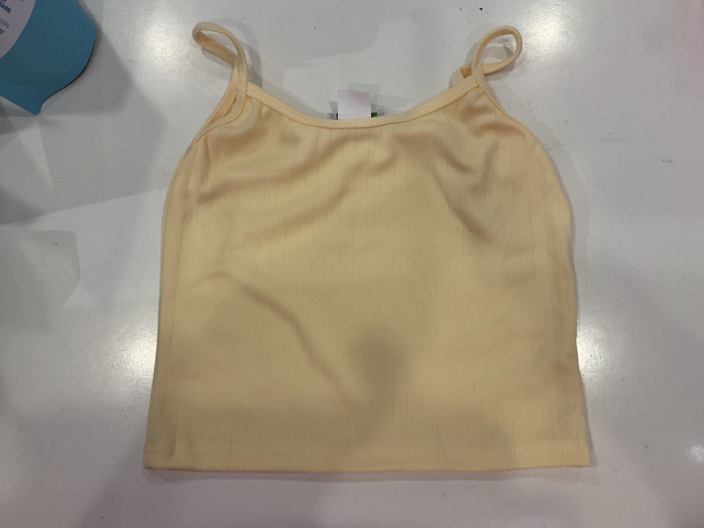 Yellow pointelle cami