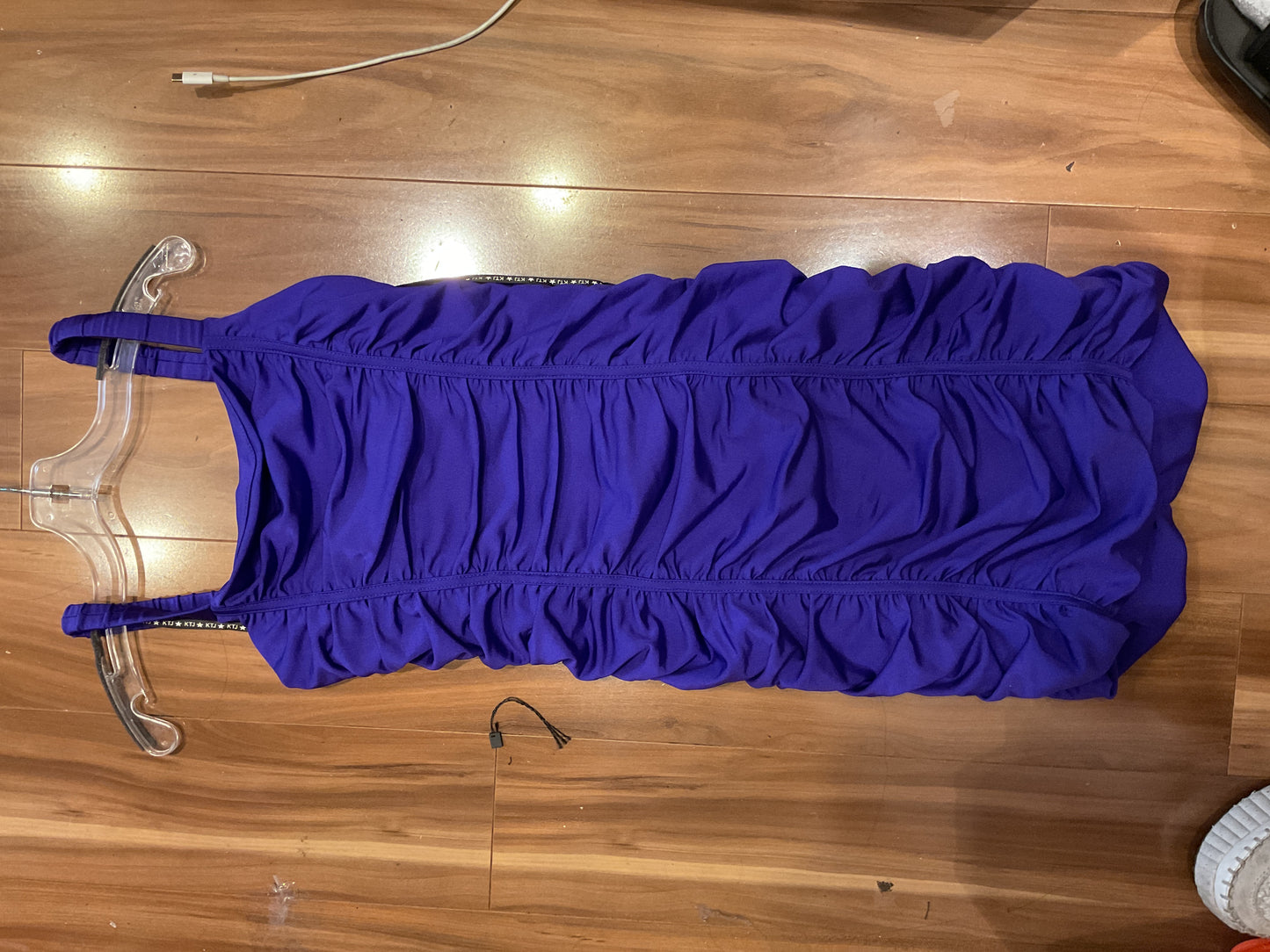 Katie J Junior purple ruched dress