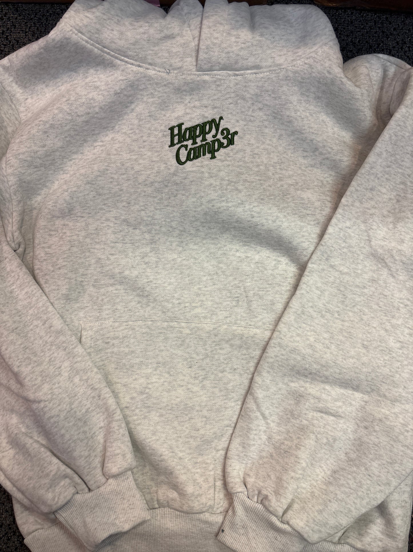 Happy Camp3r gray hoodie sweatshirt