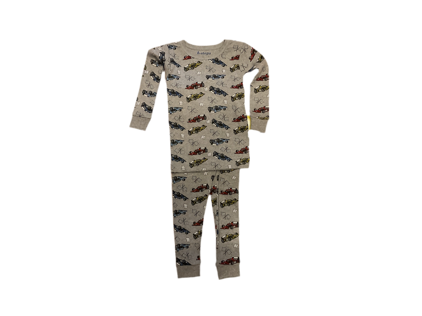 Baby steps racecars long sleeve pjs
