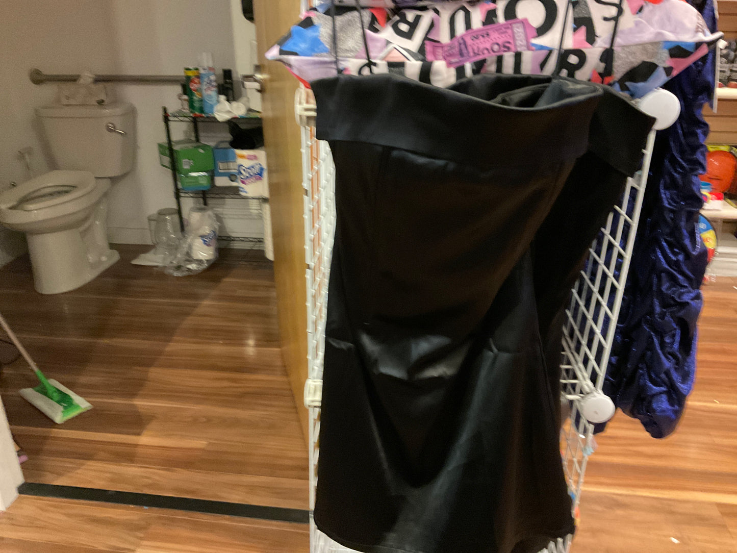 Sky to moon junior black satin strapless dress