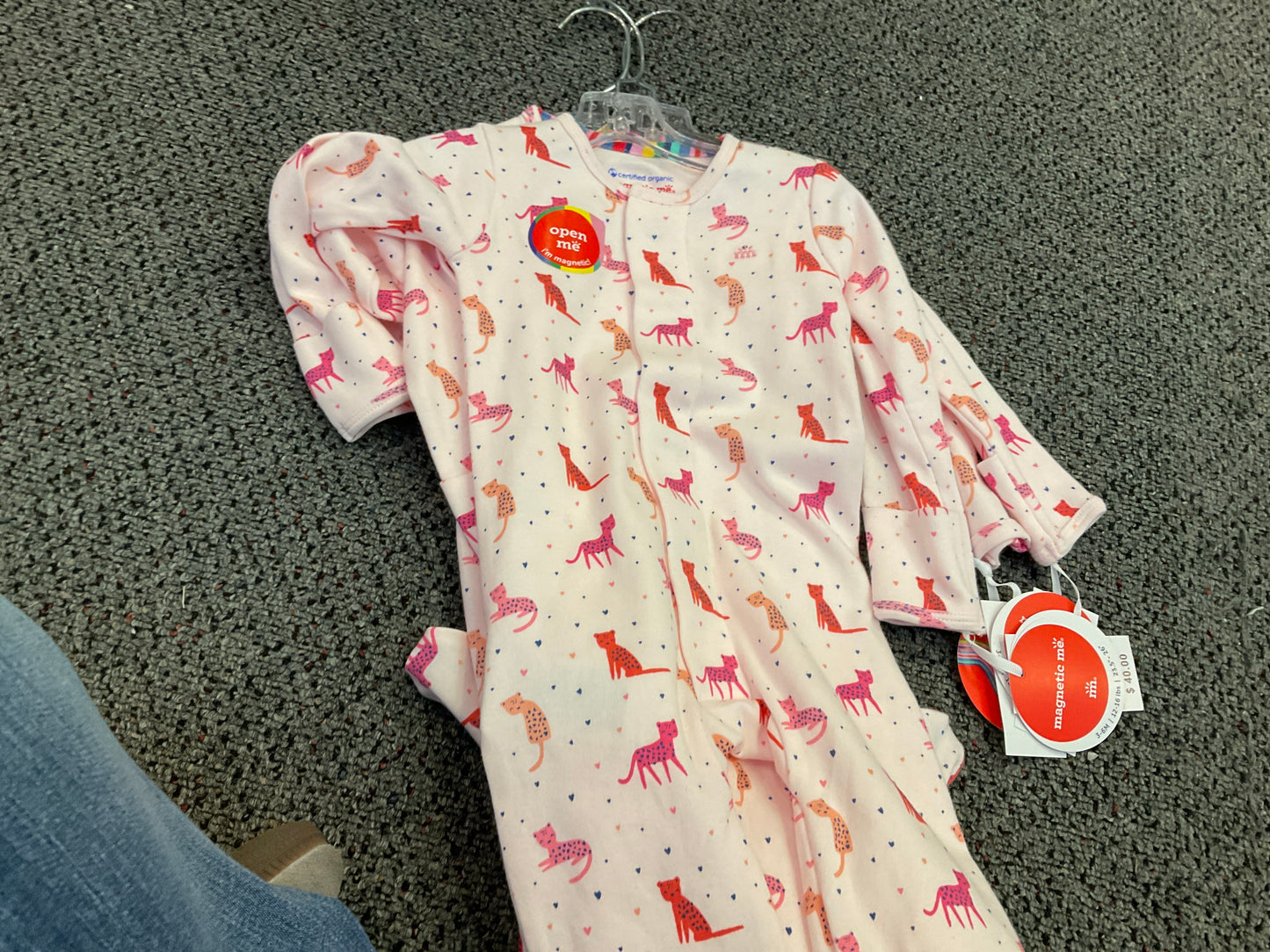 Magnetic Me pink cheetah Bonita onesie